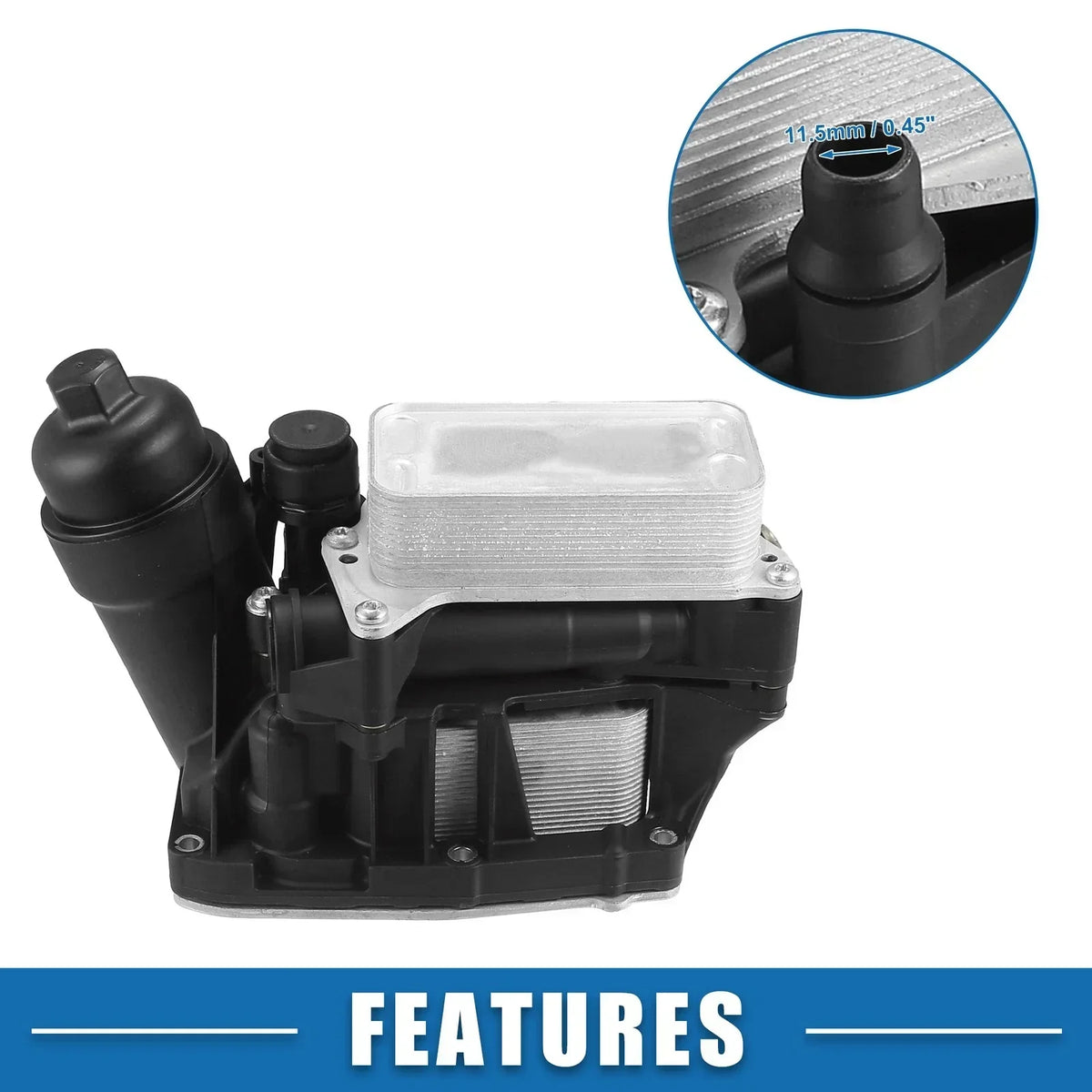 Automatic Engine Oil Cooler - Black and Silver Tone for BMW X1 X3