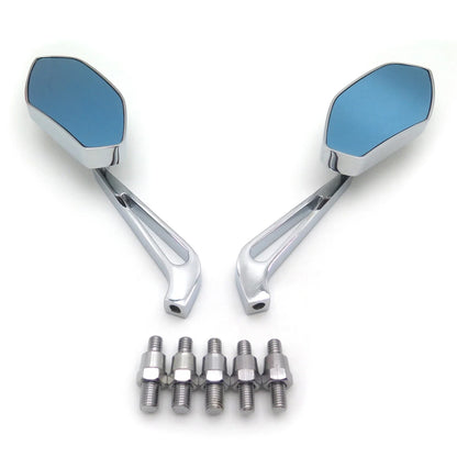 Chrome Mirrors for Honda Suzuki Kawasaki Yamaha Harley (8mm 10mm)