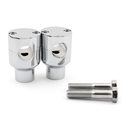 Chrome Handle Bar Riser Mounting Clamps for 7/8" Motorcycle