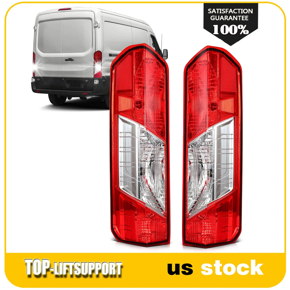 Rear Tail Light Assembly for Ford Transit 150 250 350 (2015–2023) Red Housing