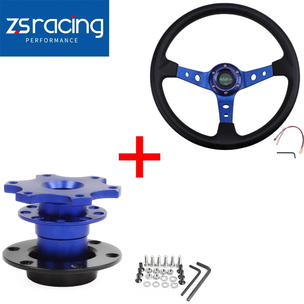 13.5" Aluminum Drifting Racing Steering Wheel with Quick Release Adapter
