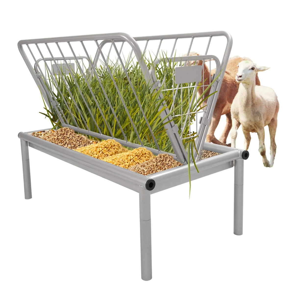 Heavy Duty Steel Hay Feeder for Goats (Outdoor Use)