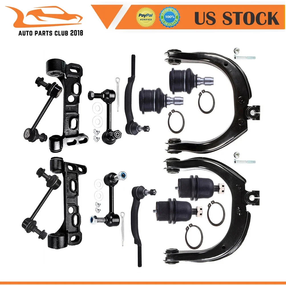 14Pcs Front Control Arm Ball Joint Tie Rod for Buick Rainier GMC Envoy (2004–2006)