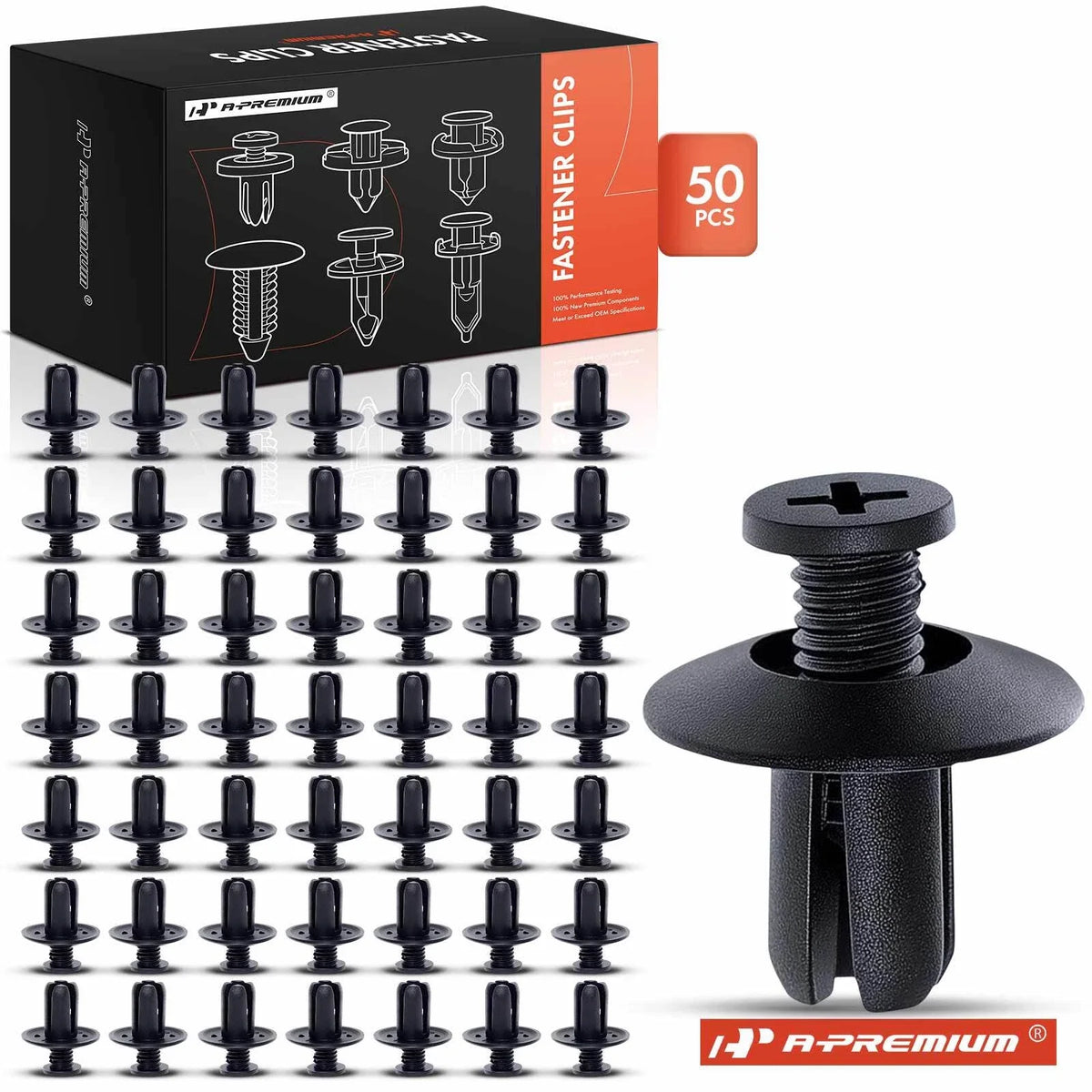 50x 8mm Nylon Bumper Retainer Clips for Nissan