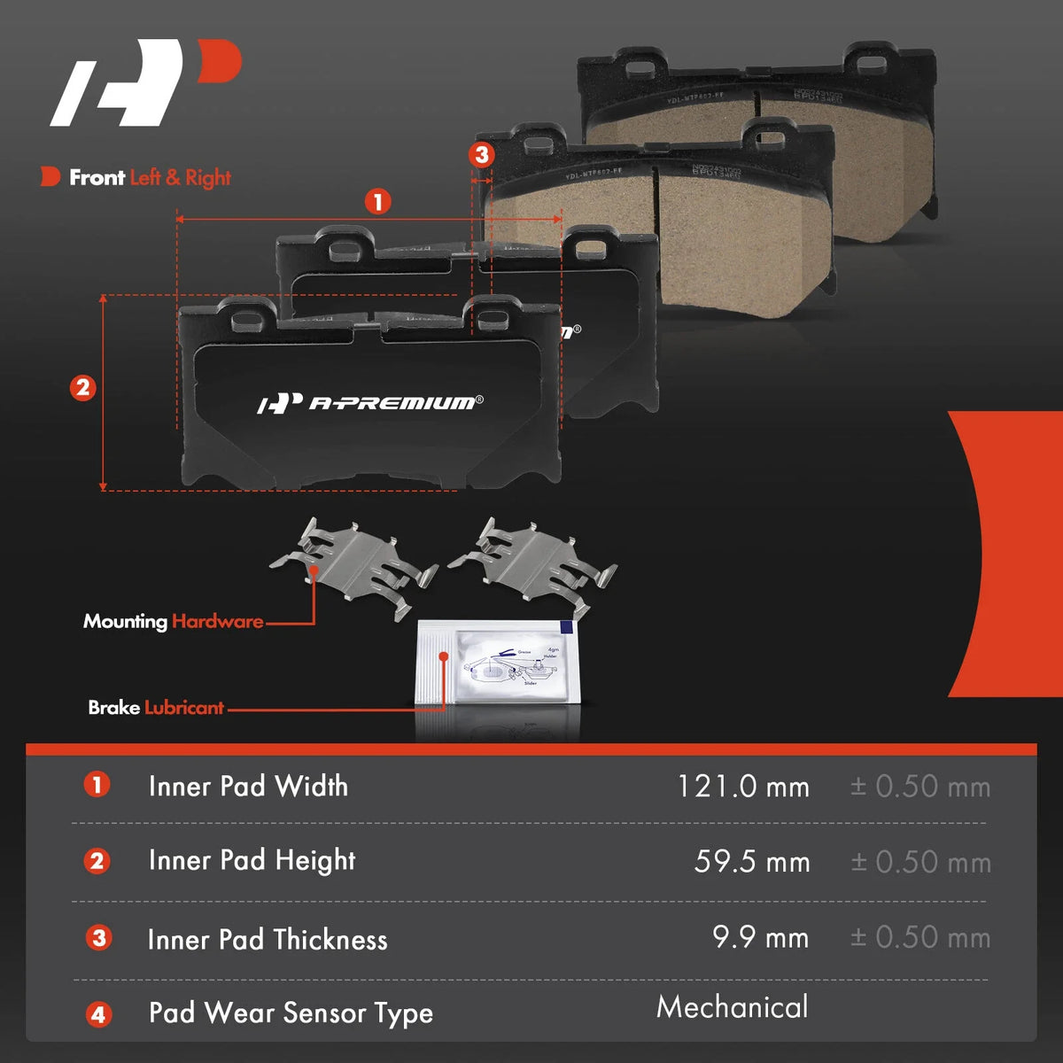 Ceramic Brake Pad Set for 370Z & INFINITI Q50 (2009-2020) - 8x