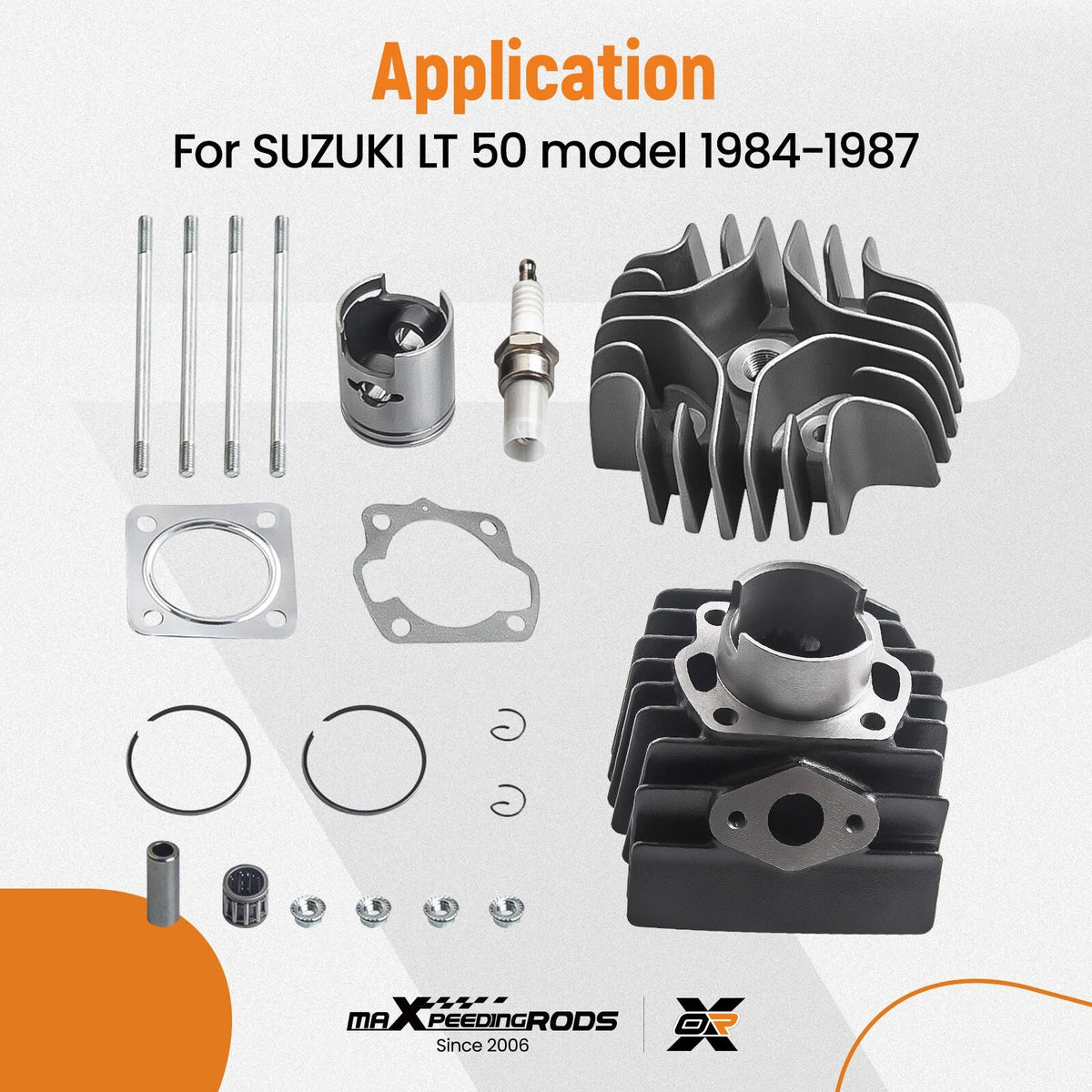 Piston Ring Set with Gasket Kit for Suzuki LT 50 1983-1987