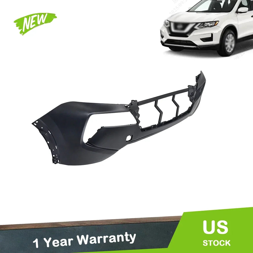 Front Bumper Cover for Nissan Rogue (2024) Black Plastic W/O Sensor Hole