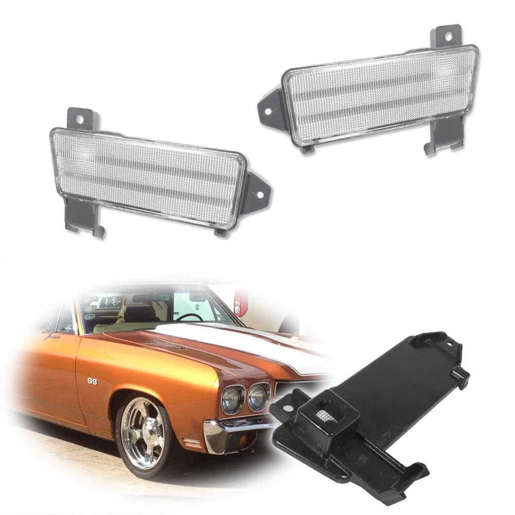 Front Bumper Lower Marker Lamps Housings for Chevy Chevelle El Camino