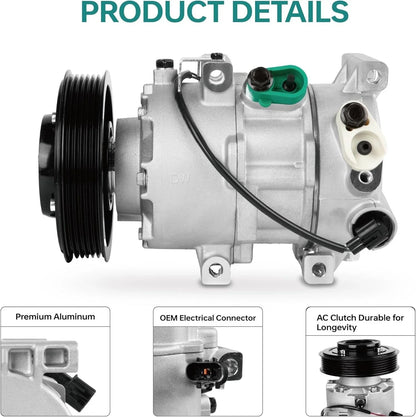 AC Compressor CO 20765C for Hyundai Accent 2012-2016 & Kia Rio 2012-2015