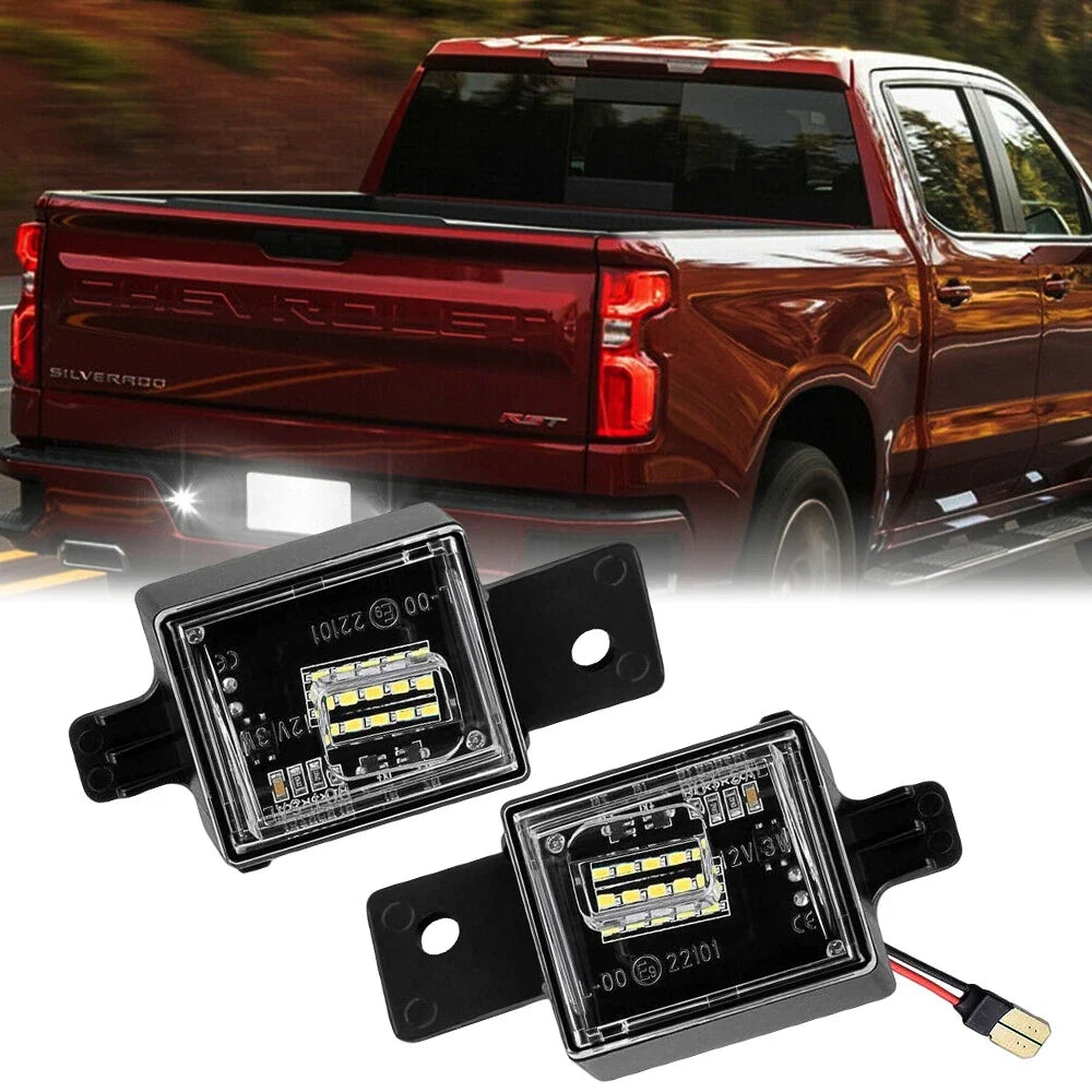 2-Pack LED License Plate Lights for GMC Sierra & Chevy Silverado 2014-2018