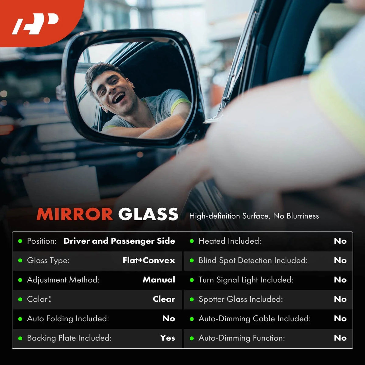Manual Mirror Glass Pair for 2013–2018 Nissan Altima
