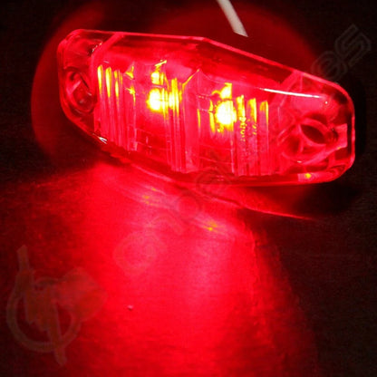 4X Amber/Red LED Side Light Marker Trailer Turn Clearance Lamp 12V Oval 2.5"