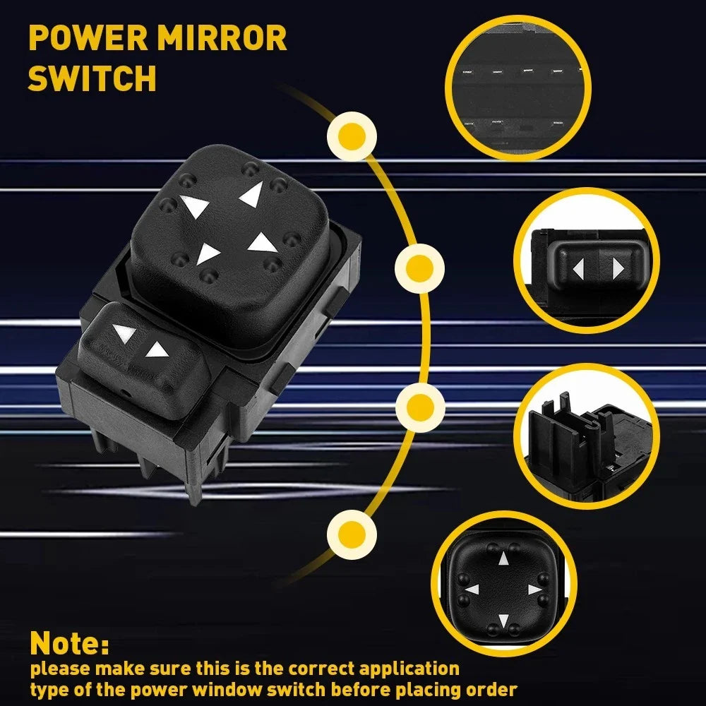 Power Mirror Switch for GMC Sierra 1500 2500 3500 (2000–2002)