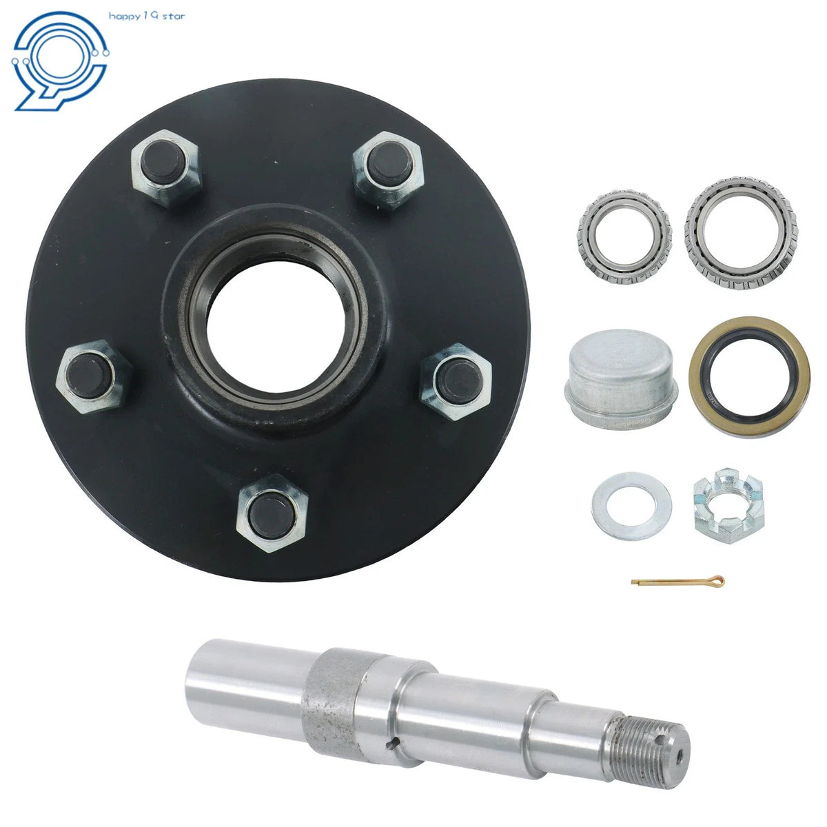 Round Spindle with Trailer Bearing Kit for Trailer (Fits Various Models)