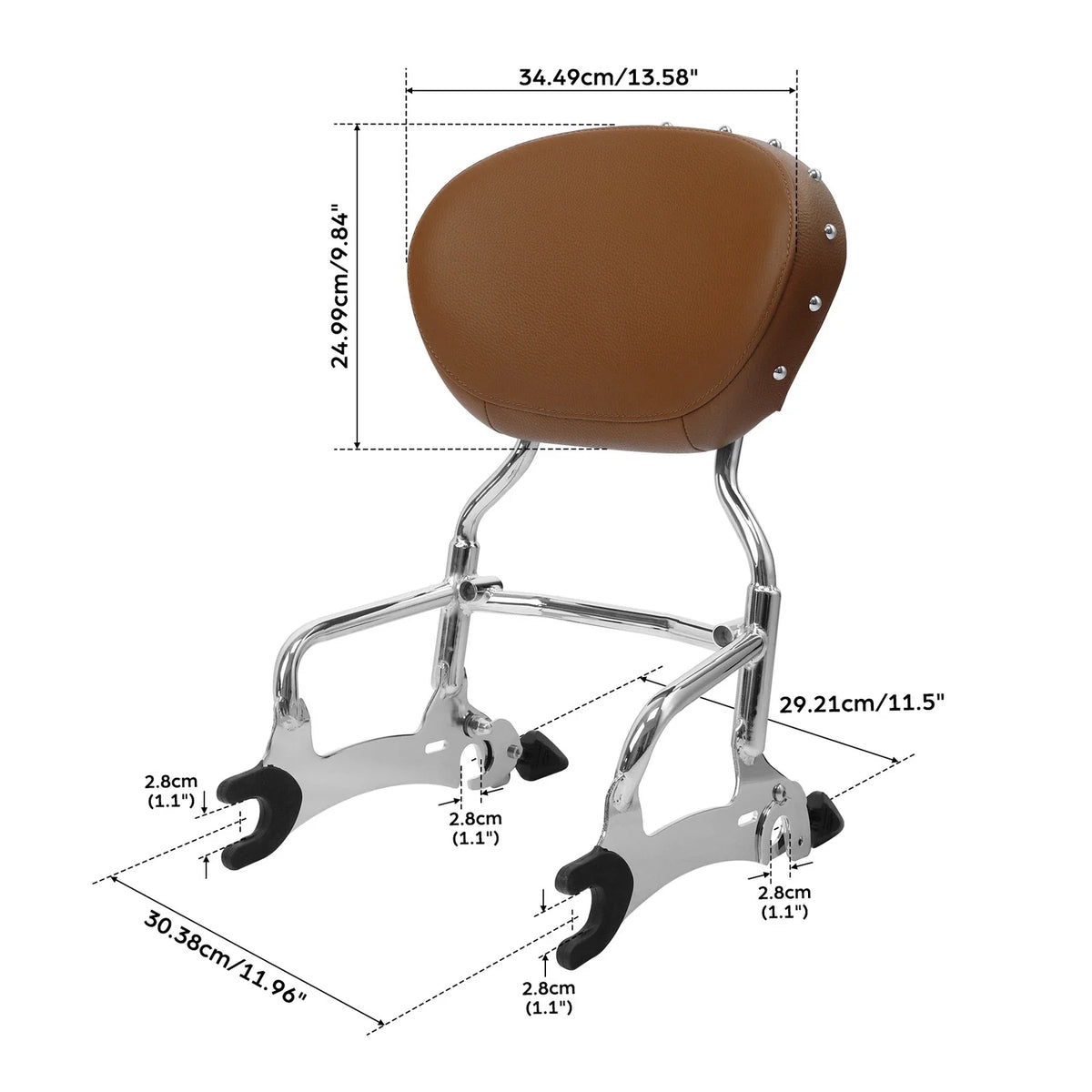 12" Sissy Bar Backrest for Indian Chief Dark Horse (2016–2018) Classic (2014–2018)