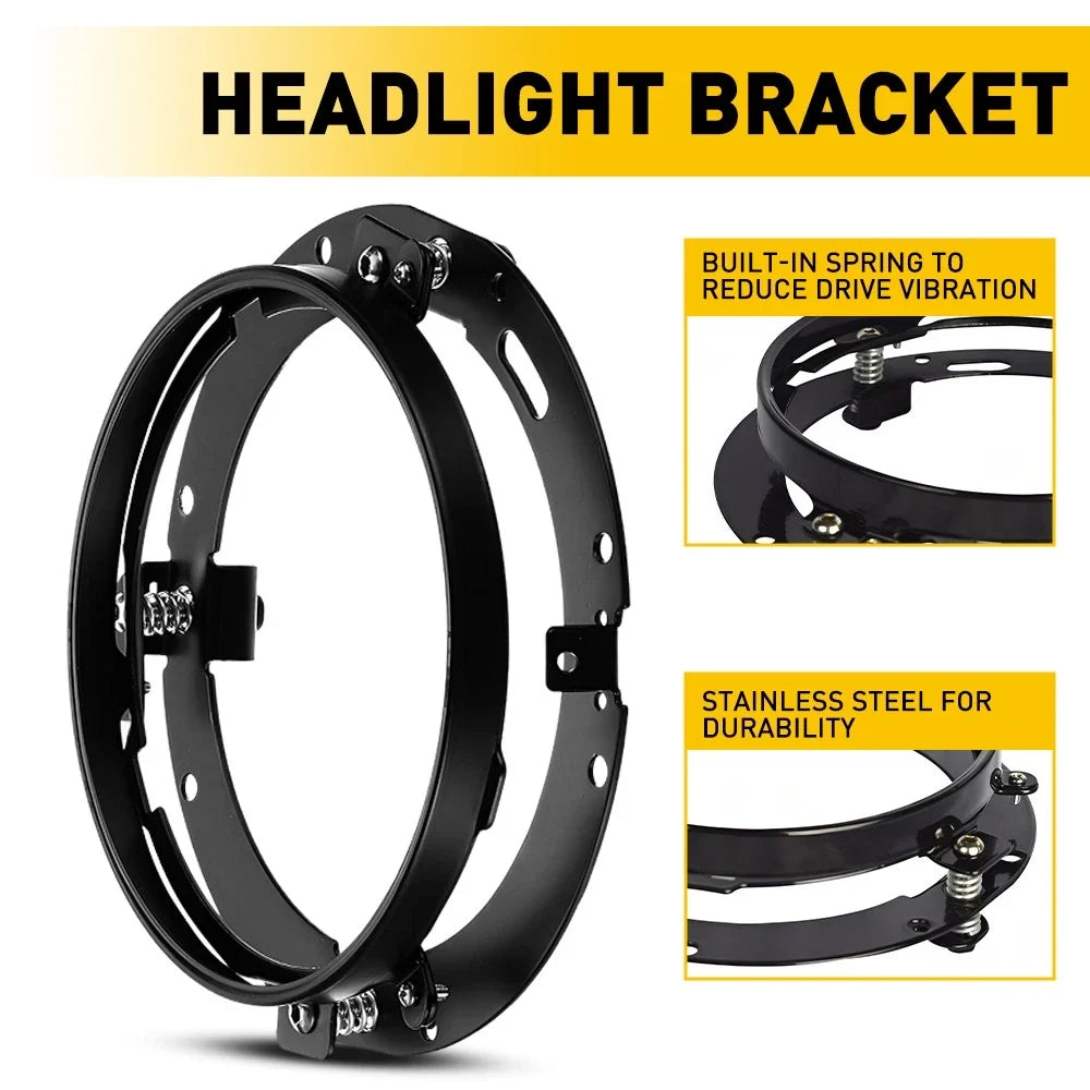 7" LED Headlight Mounting Ring Bracket for Harley Touring