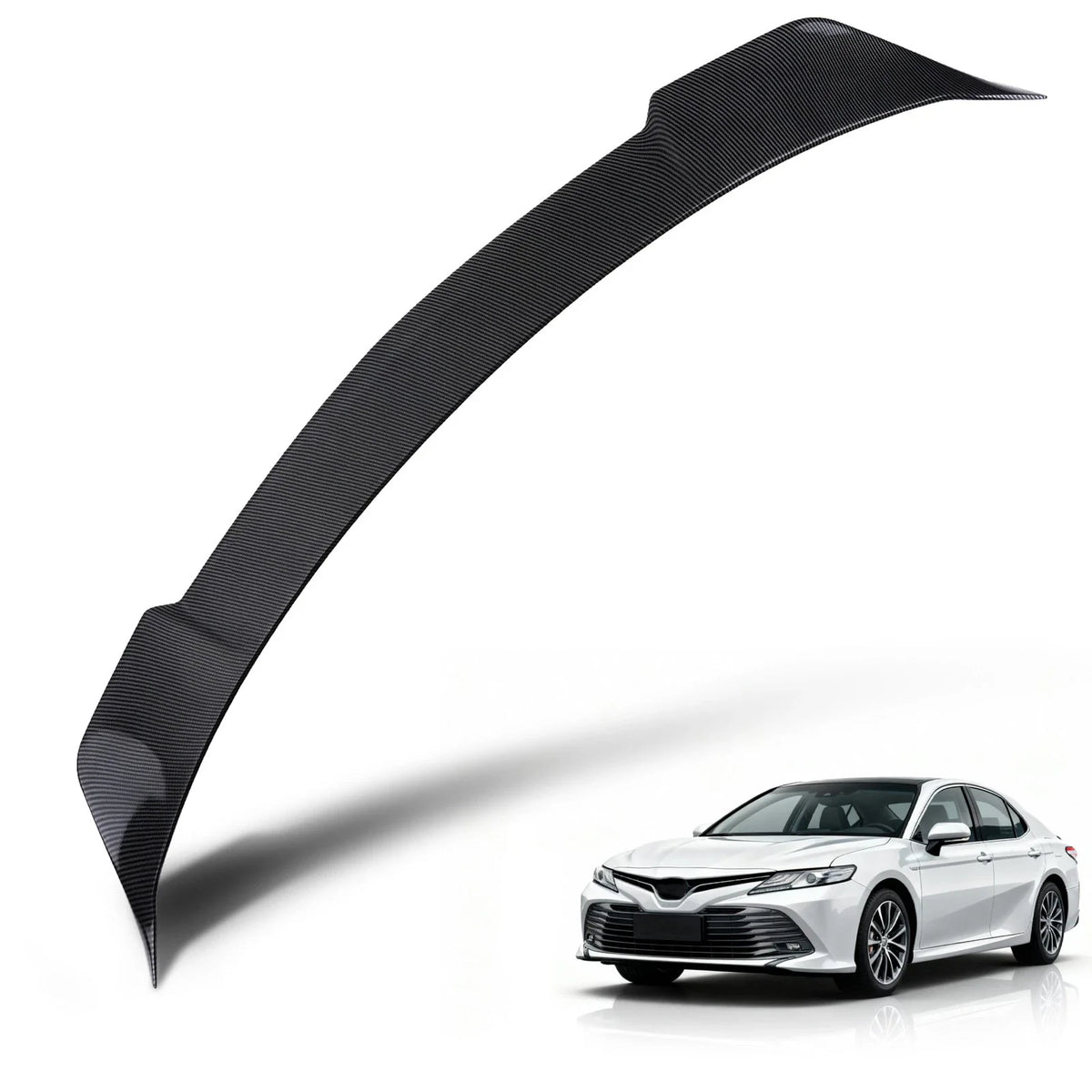 Trunk Lip Spoiler Wing in Carbon Look ABS Plastic for Toyota Camry 2018-2024