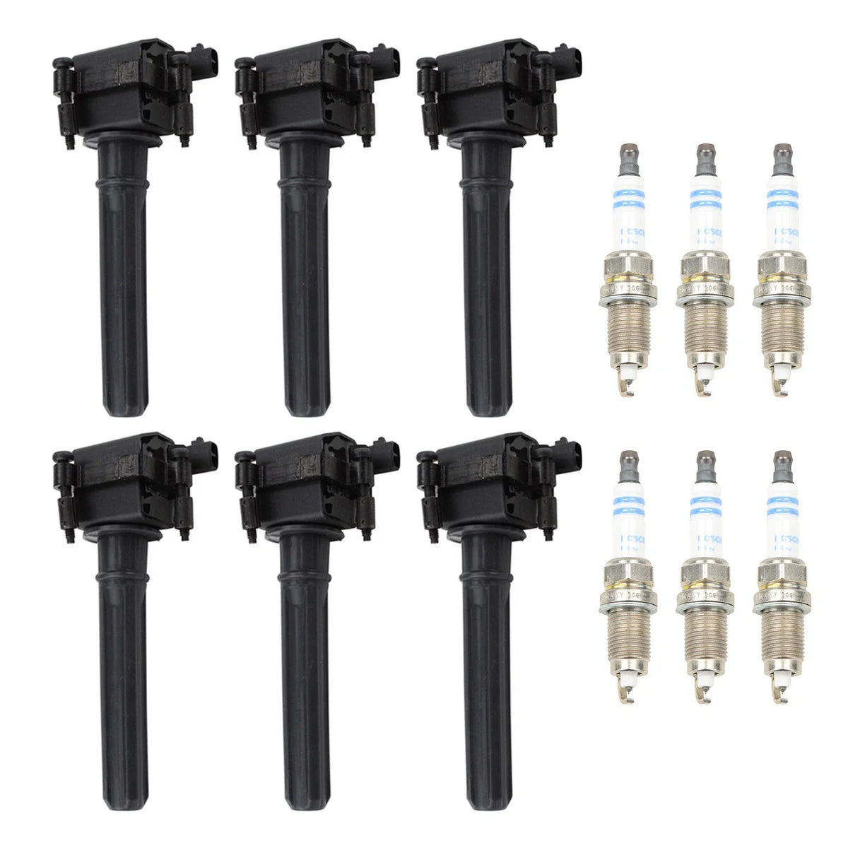 Set of 6 Ignition Coils & Spark Plugs for Chrysler 300M Concorde (1998–2004)