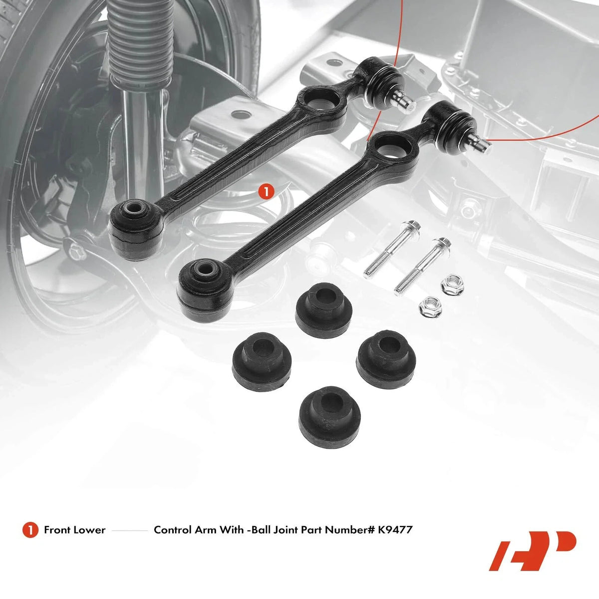 2X Front Control Arms with Ball Joints for Ford Festiva (1988-1993)