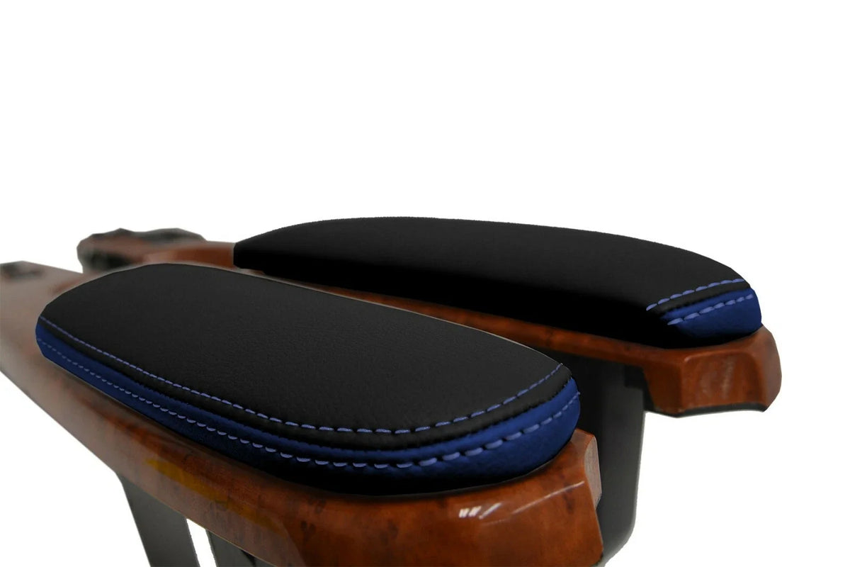 Leather Door Panel Armrest Cover for Toyota Sienna (2005–2010) Black & Blue