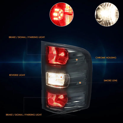 Black Housing LED Tail Stop Lights for Silverado/Sierra (2007–2014)