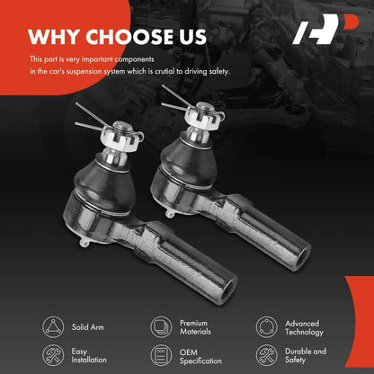 2X Front Outer Tie Rod Ends for Honda Ridgeline & Odyssey 2006-2014