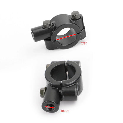 7/8" Bar Mirror Mount Holder Clamp Adaptor for Universal Motorcycle (10mm M10 CCW)