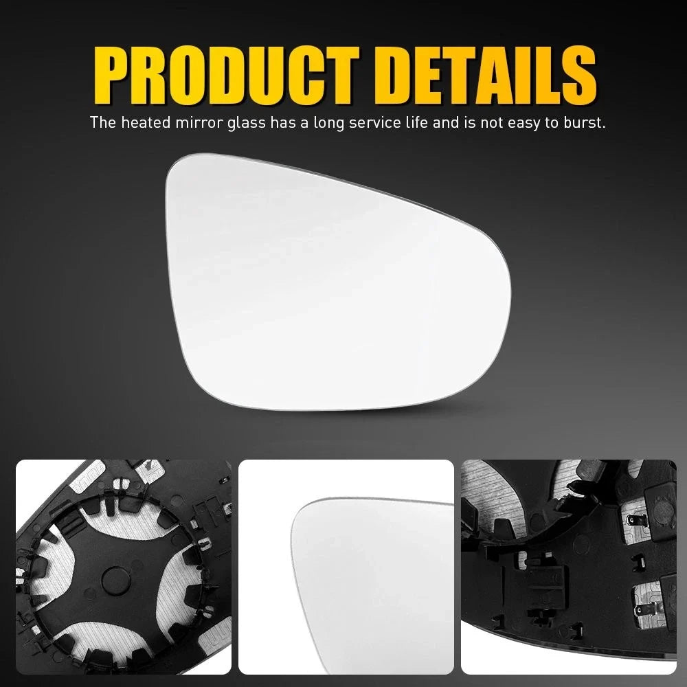 Heated Right Side Mirror Glass for Volkswagen Golf (2010–2014) 5K0857522A EXV