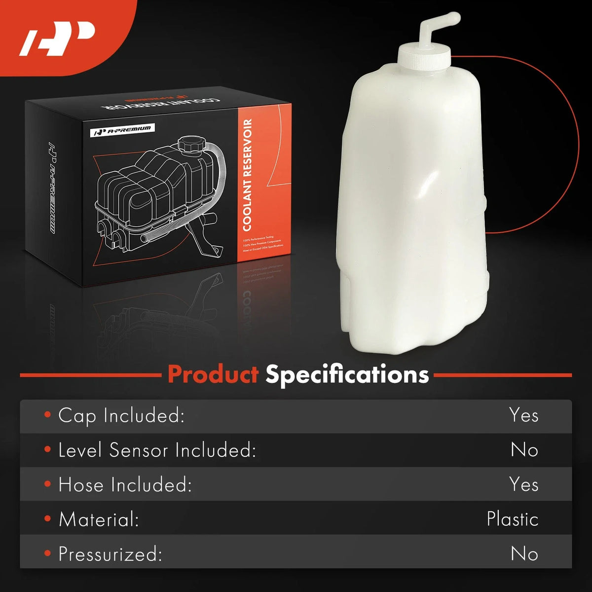 Engine Coolant Reservoir with Cap & Hose for 2016-2018 Honda Pilot