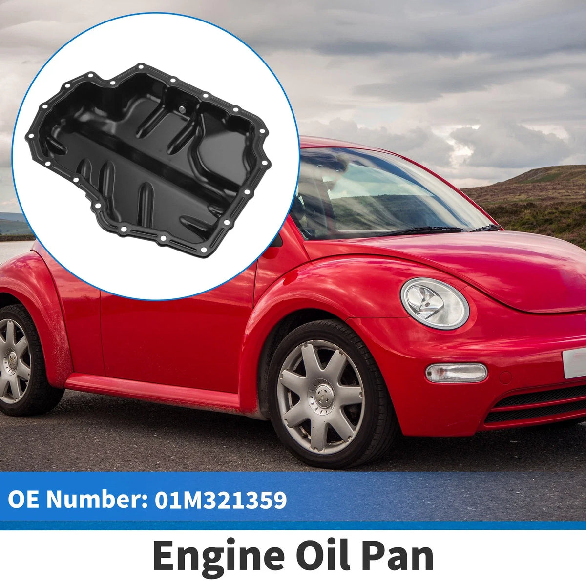 Engine Oil Pan for Volkswagen Beetle (1998–2004) No.01M321359 Iron Black
