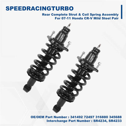 Complete Strut Assembly with Coil Spring for Honda CR-V 2007-2011 Rear