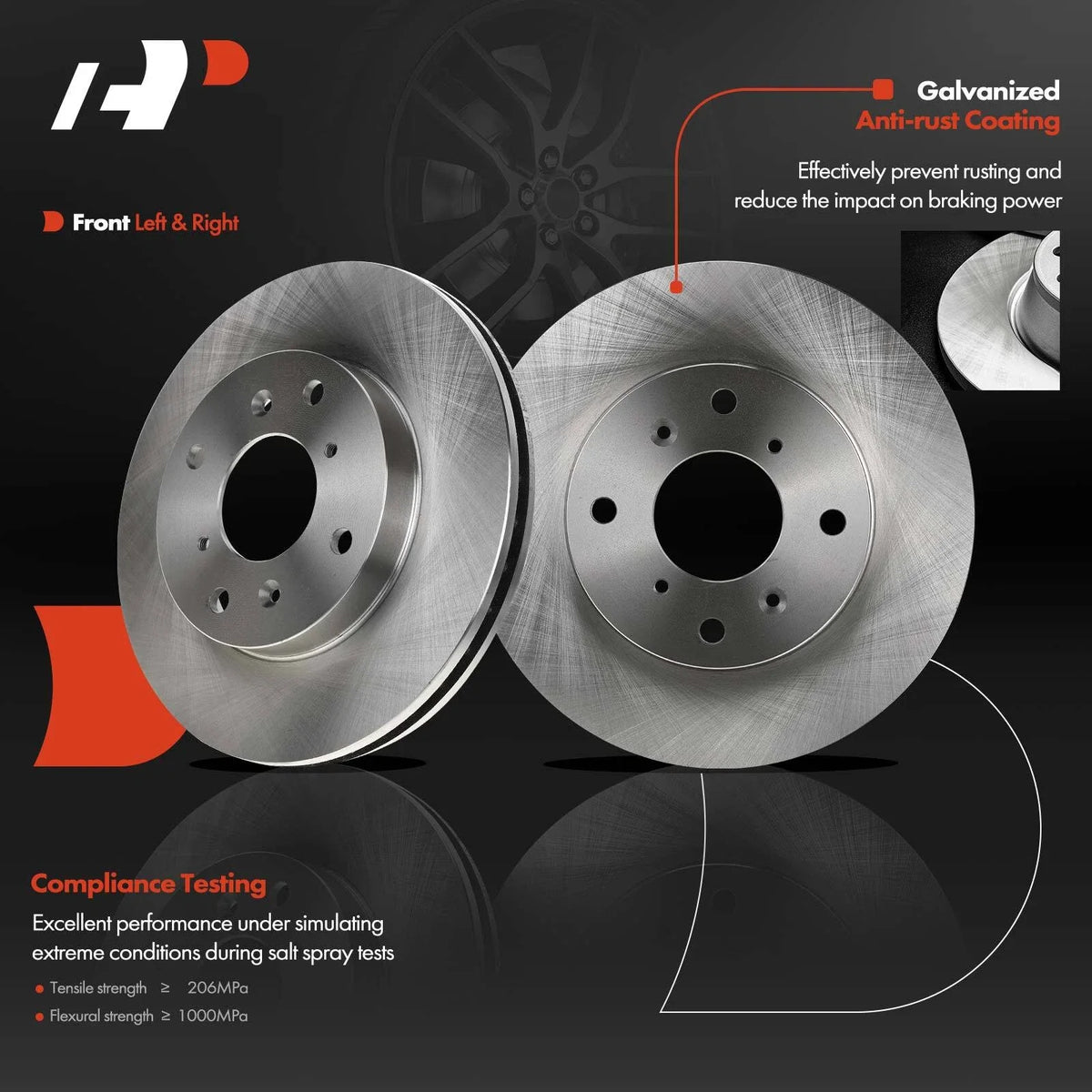 Disc Brake Rotors for Honda Accord 1998-2002 & Prelude 1992-1996