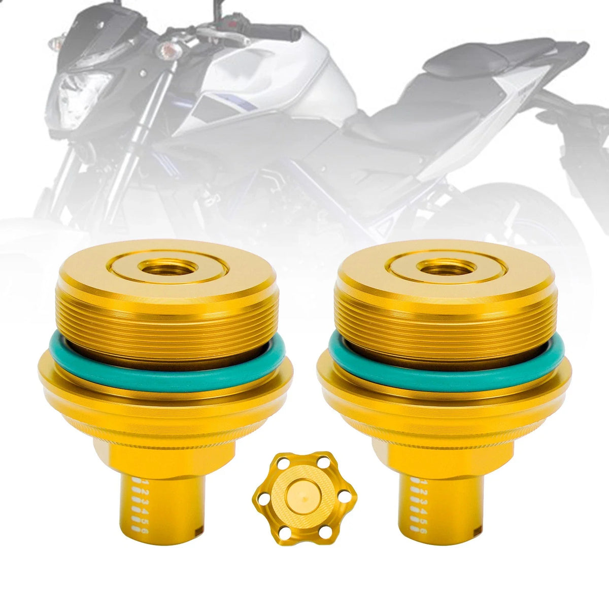 Pair Preload Adjuster Fork Bolts for Yamaha MT-03 (2019–2023)