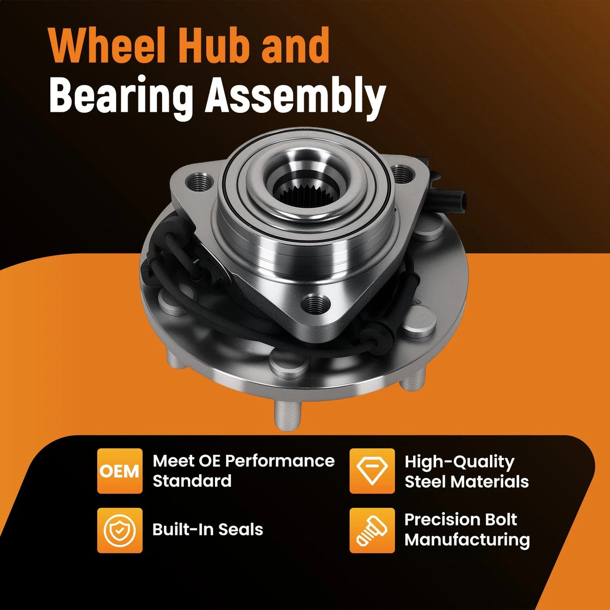 Front Wheel Hub Assembly Set of 2 for Infiniti QX56 QX80 (2004–2020) HA590520