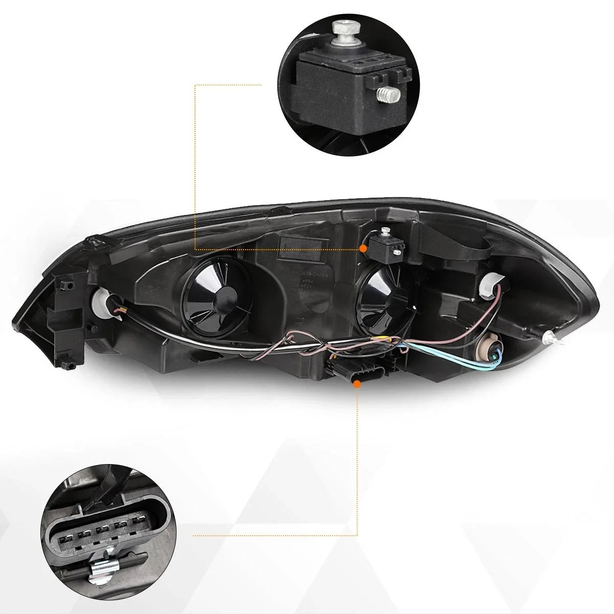 Chrome Housing Headlight with LED DRL for Chevy Impala 2006-2016