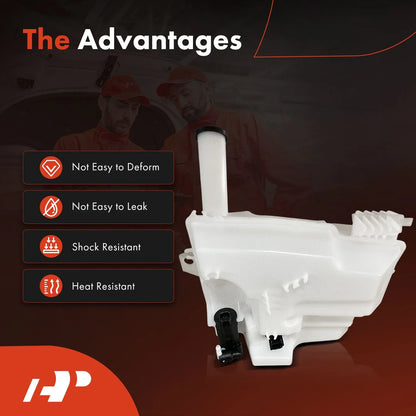 Windshield Washer Reservoir Assembly with Cap & Pump for 2012-2018 Focus