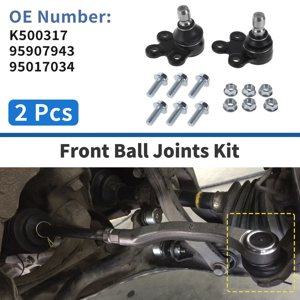 2 Pcs Front Lower Ball Joints for Buick Encore (2013–2022) No.K500317/95907943