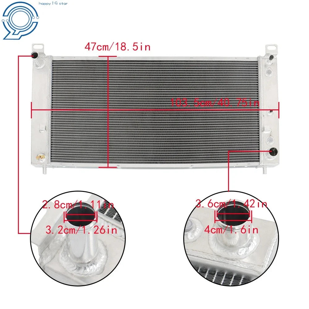 3 Row Radiator CU2370 34'' for Silverado 1500/2500 Suburban 4.8L-6.0L