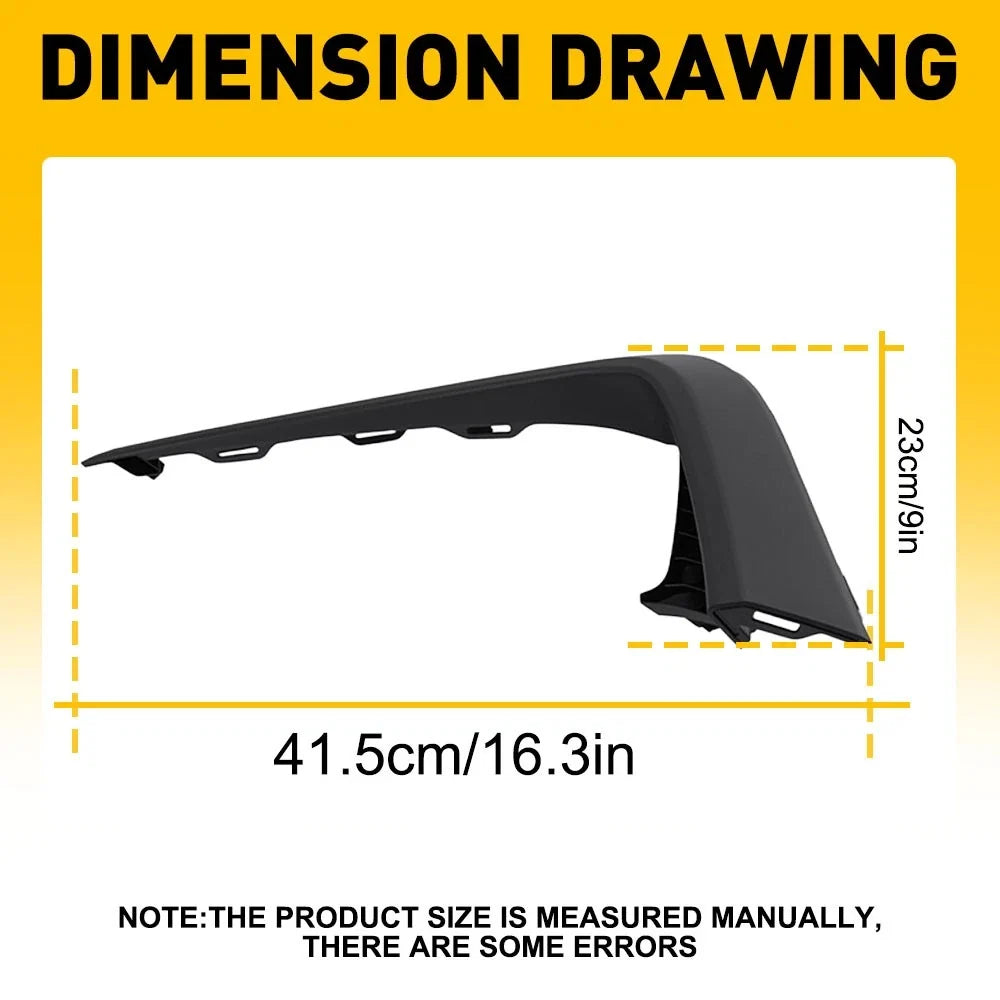 Upper Bumper Molding Front Left for Honda Pilot 2019-2022, Black