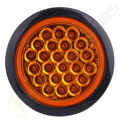 15pcs 24V 4" LED Side Marker Tail Lights for Trailer Clearance (Round Amber)