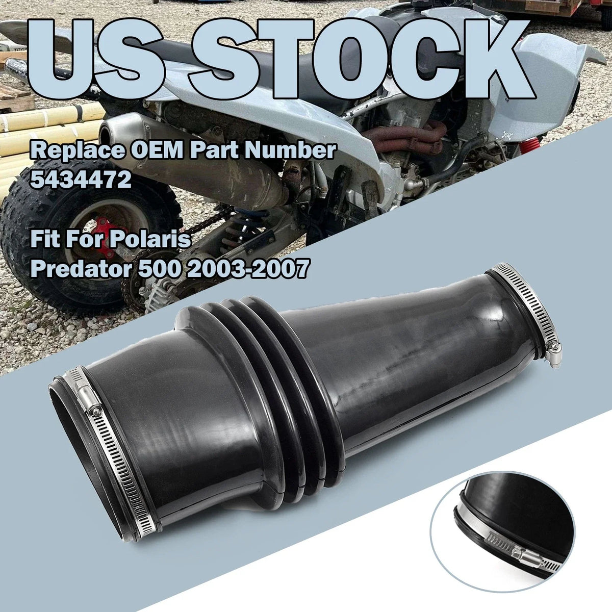 Duct Tube Boot for Polaris Predator 500 (2003–2007) Air Intake 5434472