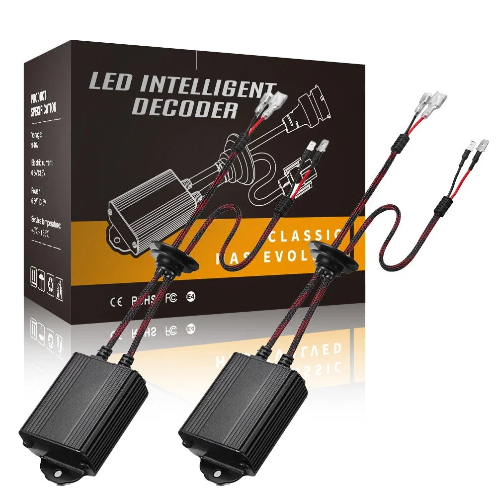 LED Headlight Canbus Decoder Resistor - 2X H1 H3 Anti-Flicker