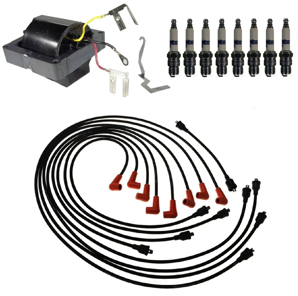 Ignition Wires & Spark Plugs Kit for GMC Jimmy, Chevy G20, G30, C20 (1990–2005)