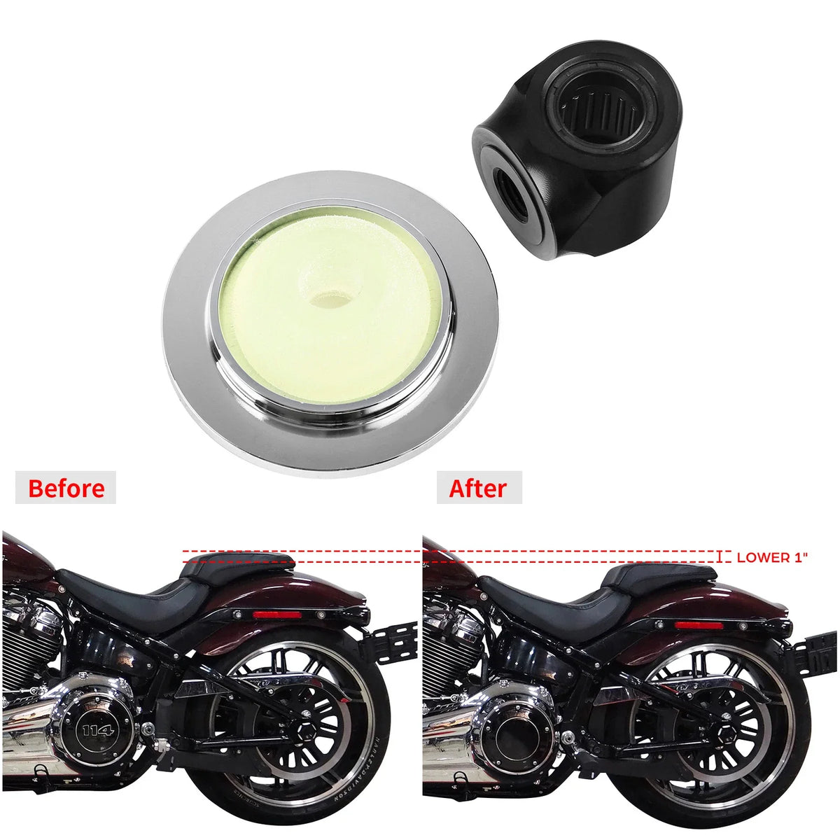1" Rear Shock Lowering Kit for Harley Softail (2018–2023)
