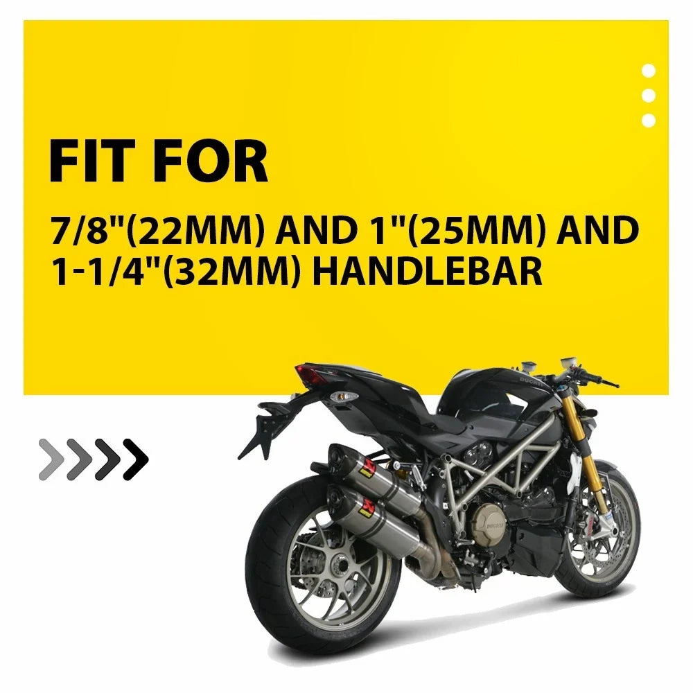 Large Clear Motorcycle Windshield for Universal Fit (7/8'' 1'' 1.25'')