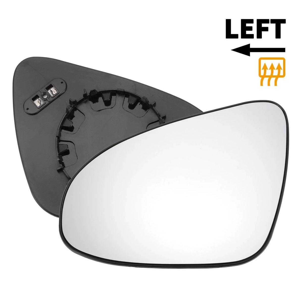 Left Side Heated White Mirror Glass for Toyota C-HR (2016–2023)