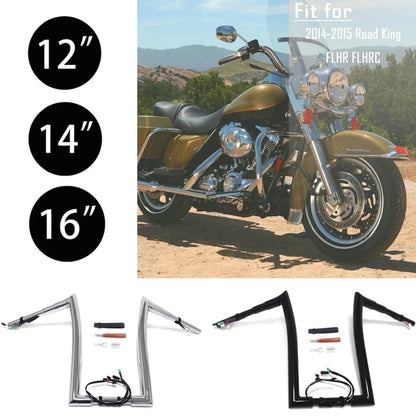 Handlebar Prewired for 2014-2015 Harley Road King FLHR FLHRC 12" 14" 16" RISE