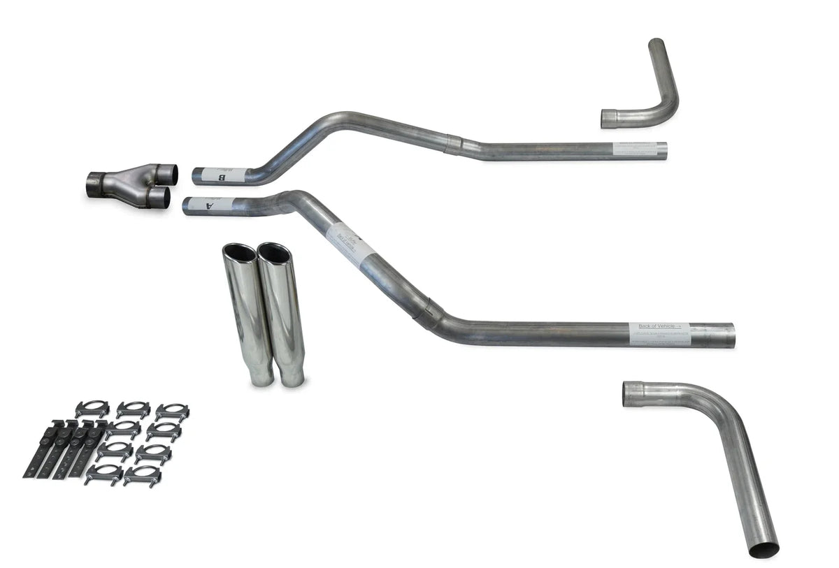 Dual Exhaust System with 2.5" Y Pipe & Clamp-On Tips for 2000-2004 GMC Jimmy