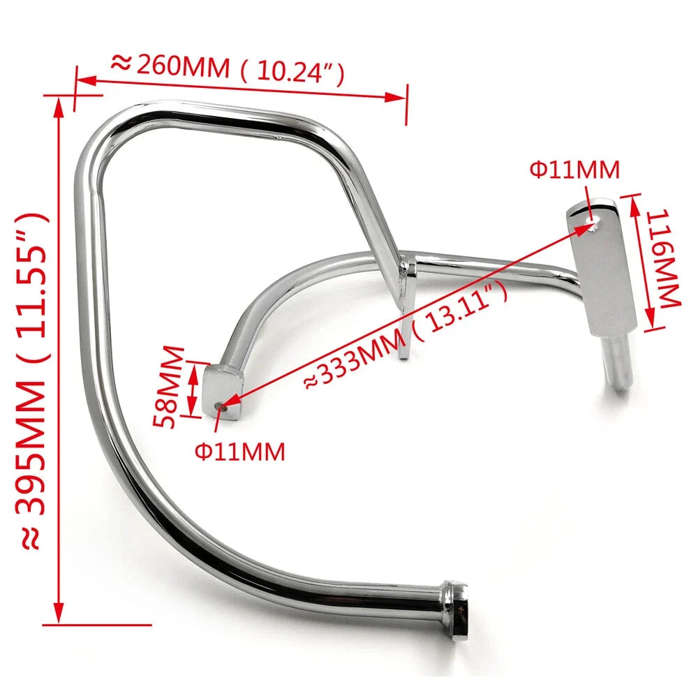 Chrome Crash Bar Saddlebag Guard Rail for Softail (2000-2017)