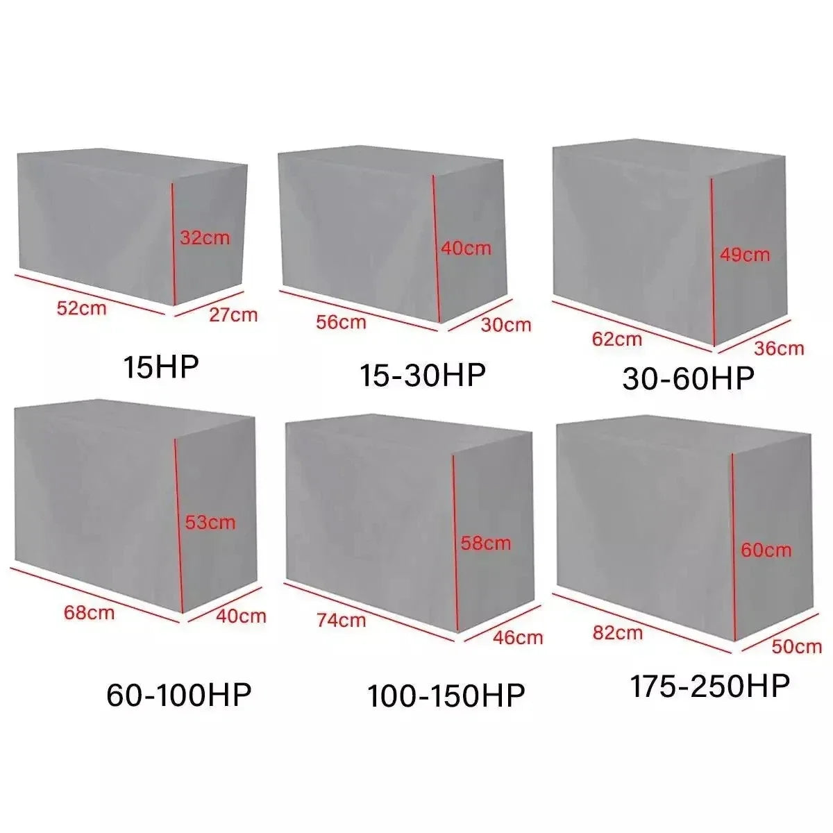 Outboard Motor Cover - Silver Finish for Universal 30-60 HP
